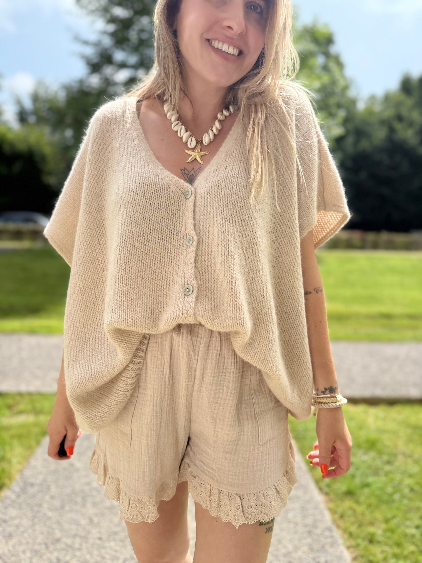 Gilet Kid Mohair Beige