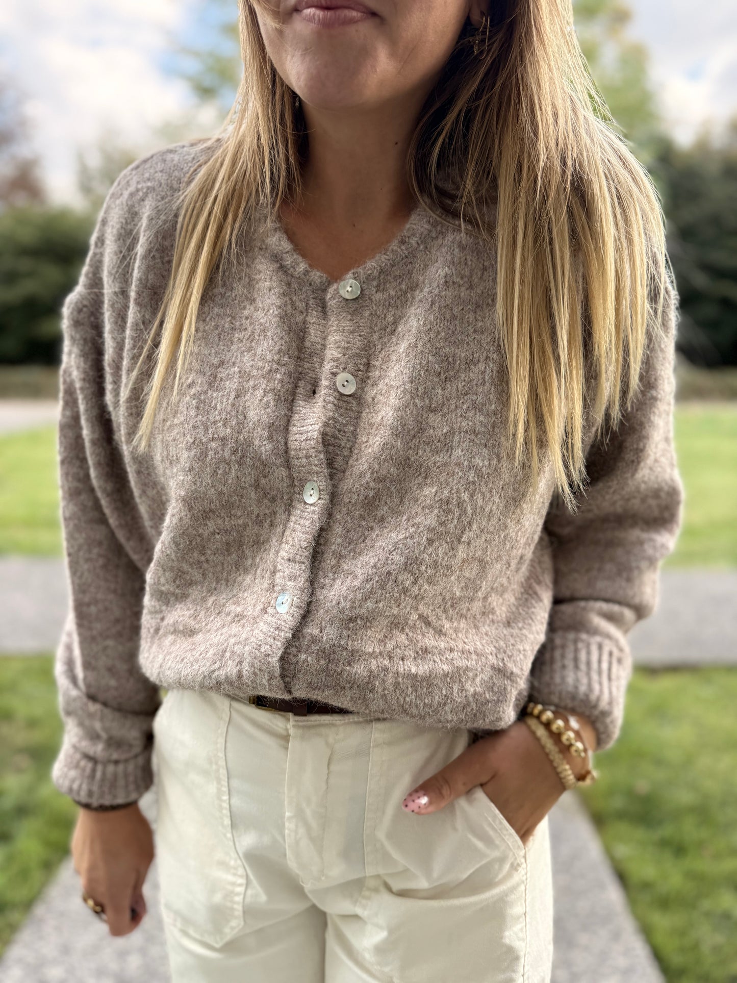 GILET LEOLA TAUPE