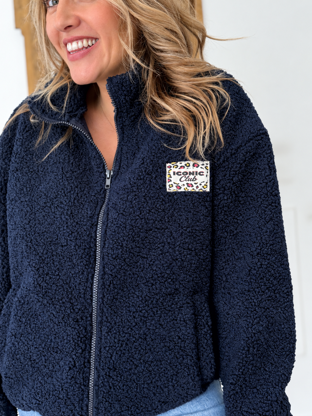 VESTE SHERPA BLEU MARINE ICONIC