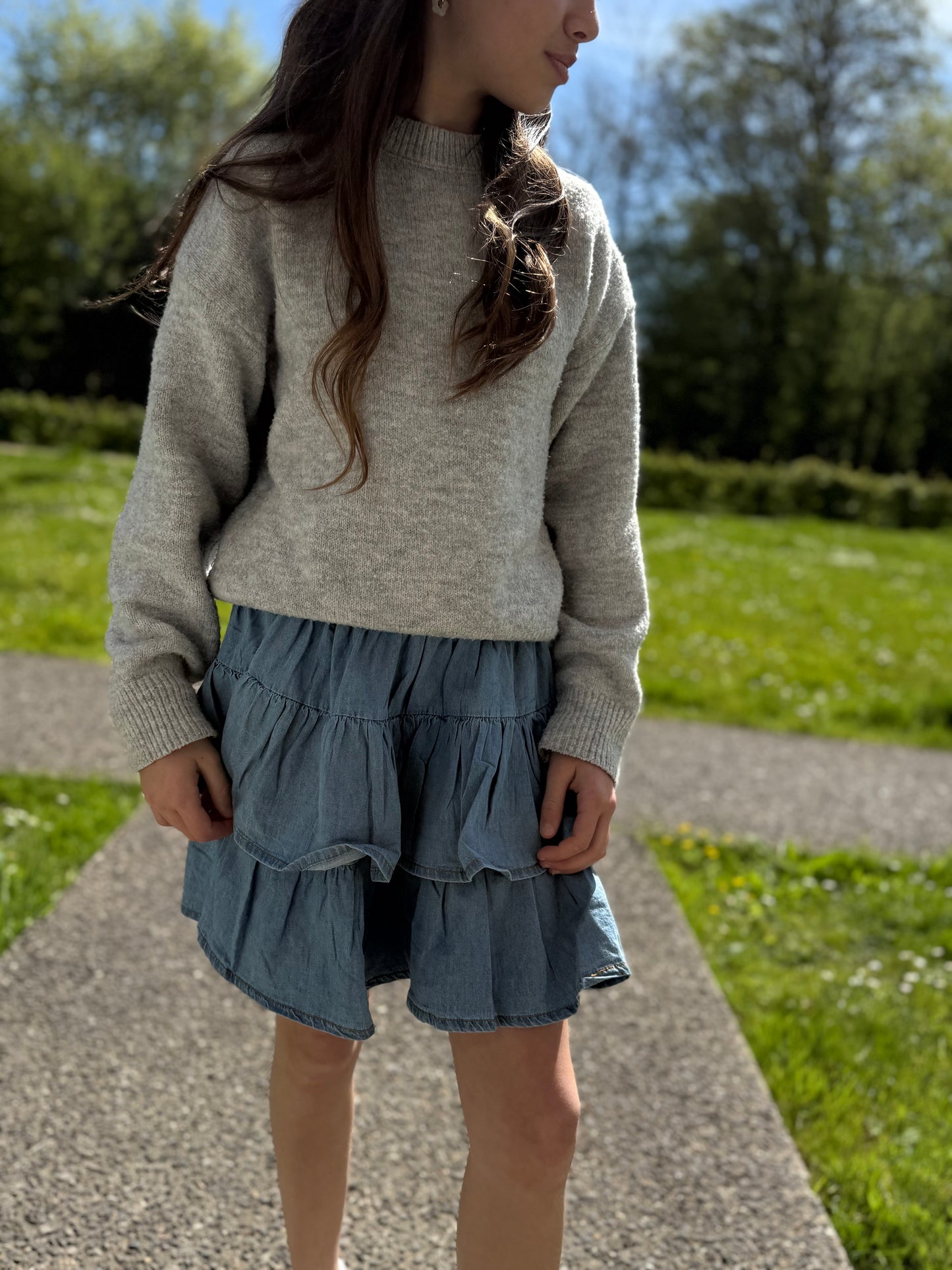 JUPE EN JEAN - volants