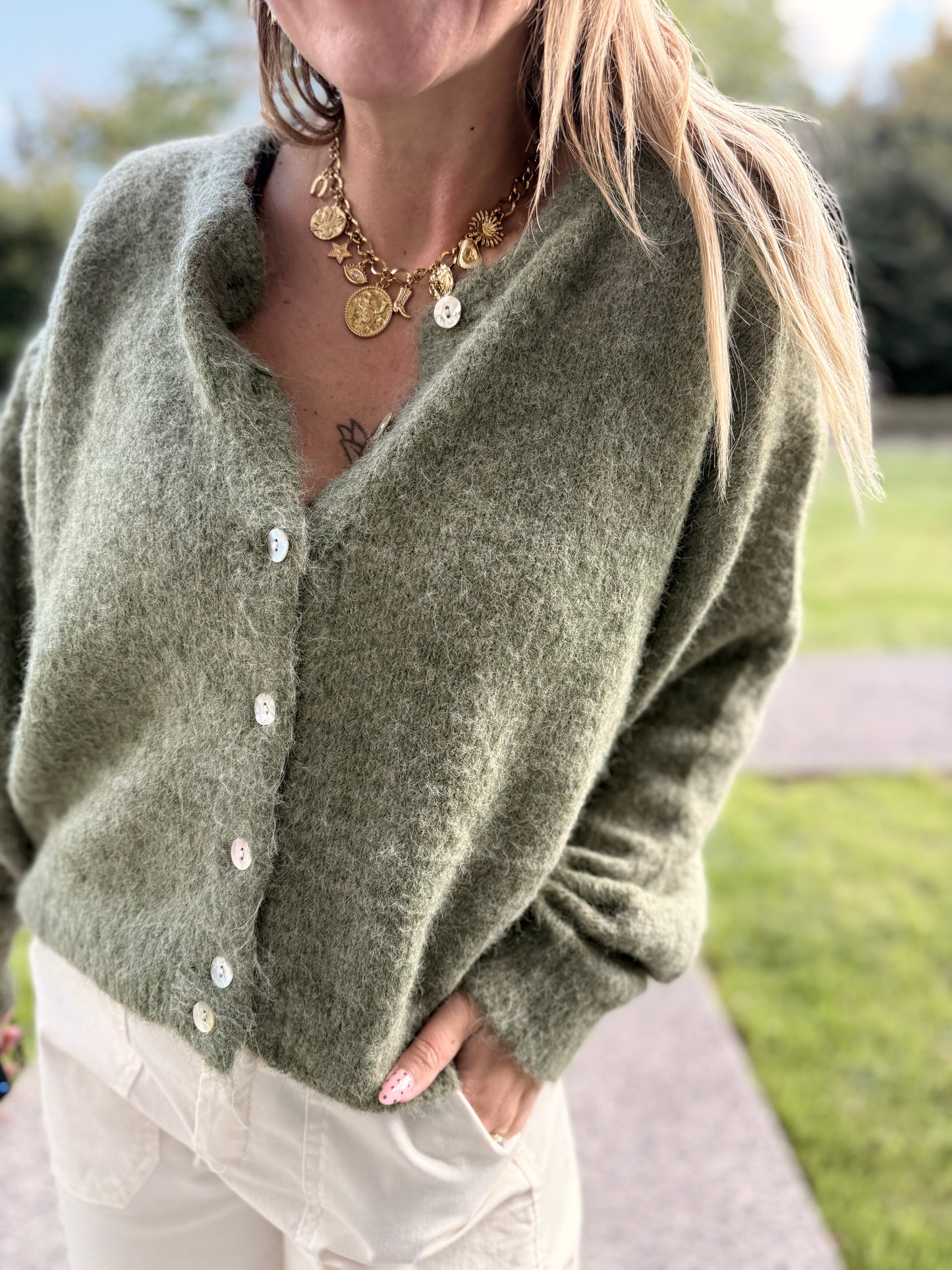 GILET LEOLA OLIVE