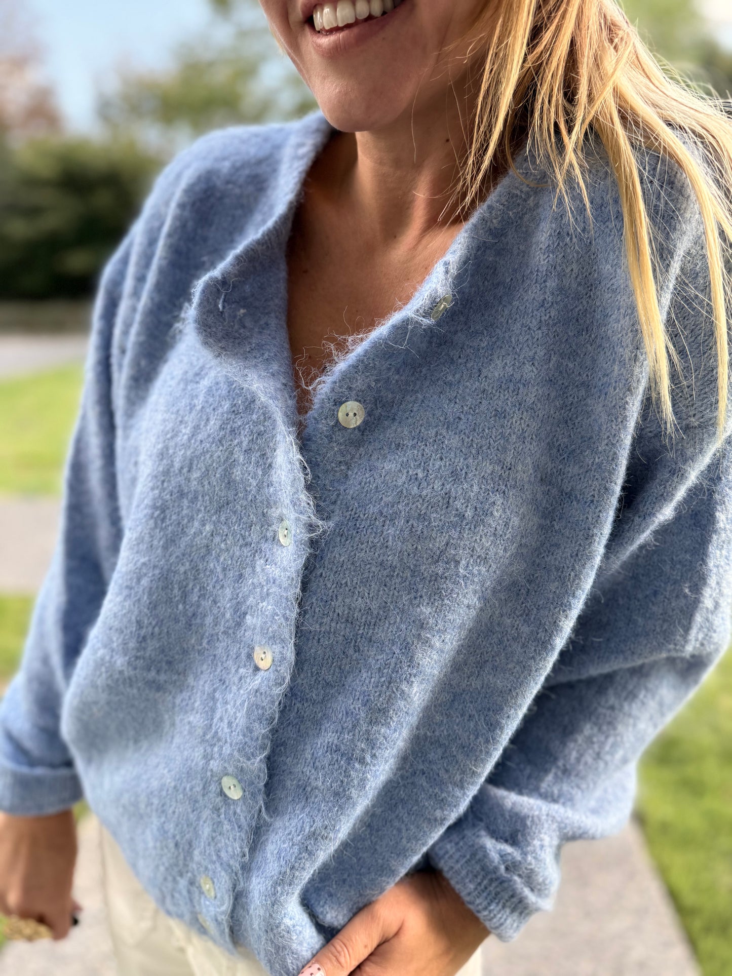 GILET LEOLA BLEU VINTAGE