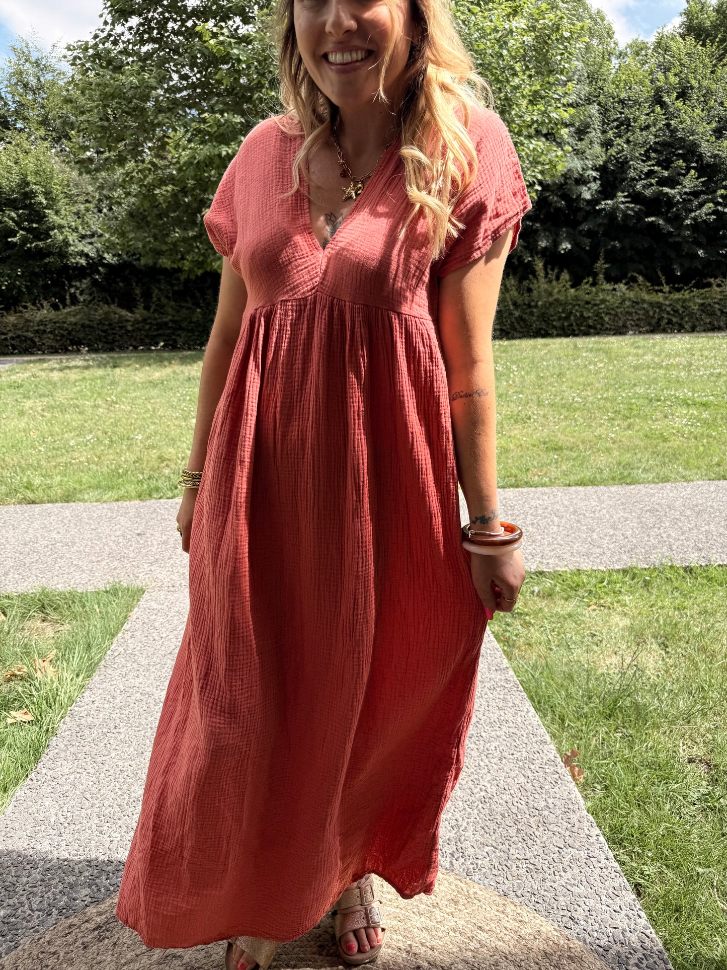 Robe Lison Longue Terracotta