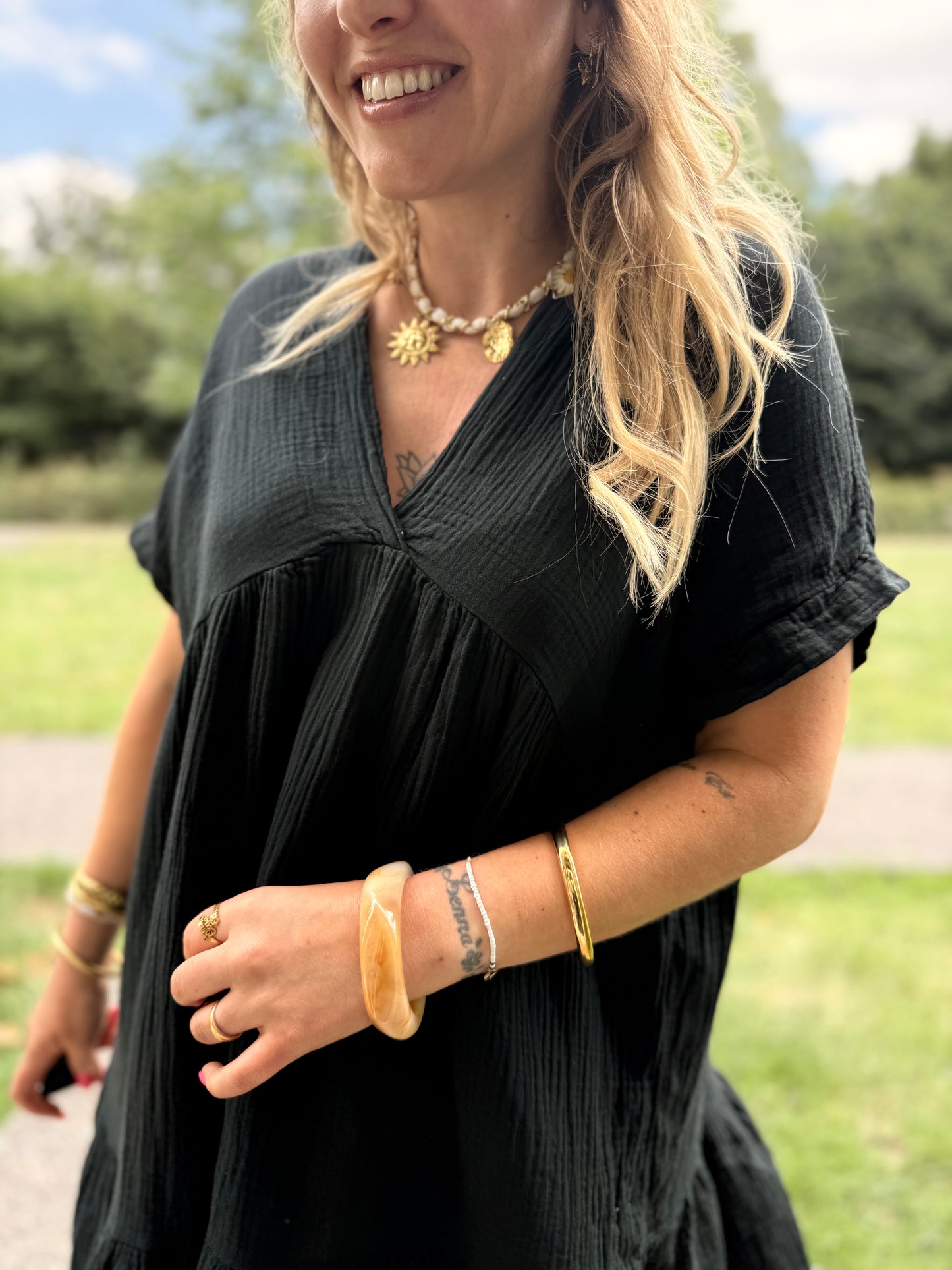 Robe Lison Courte Noire
