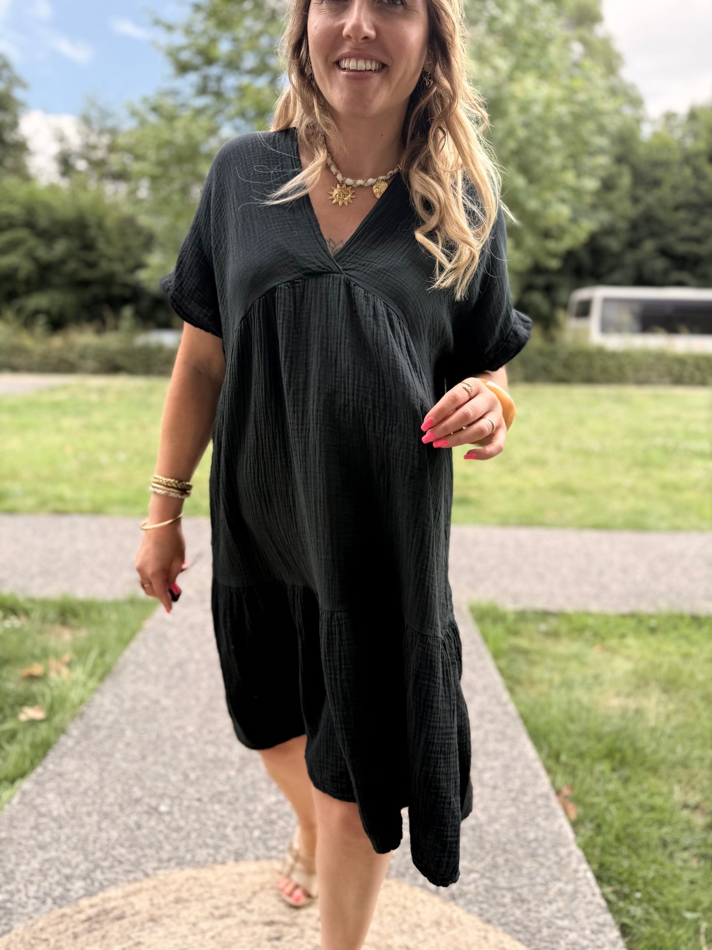 Robe Lison Courte Noire