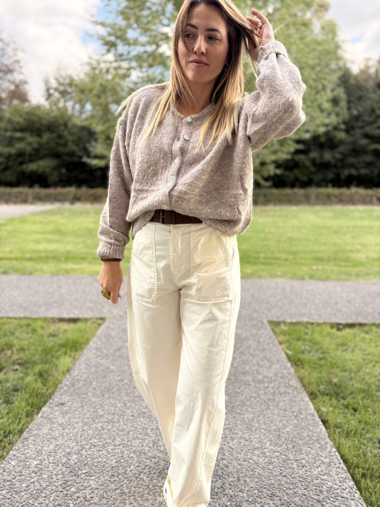 GILET LEOLA TAUPE