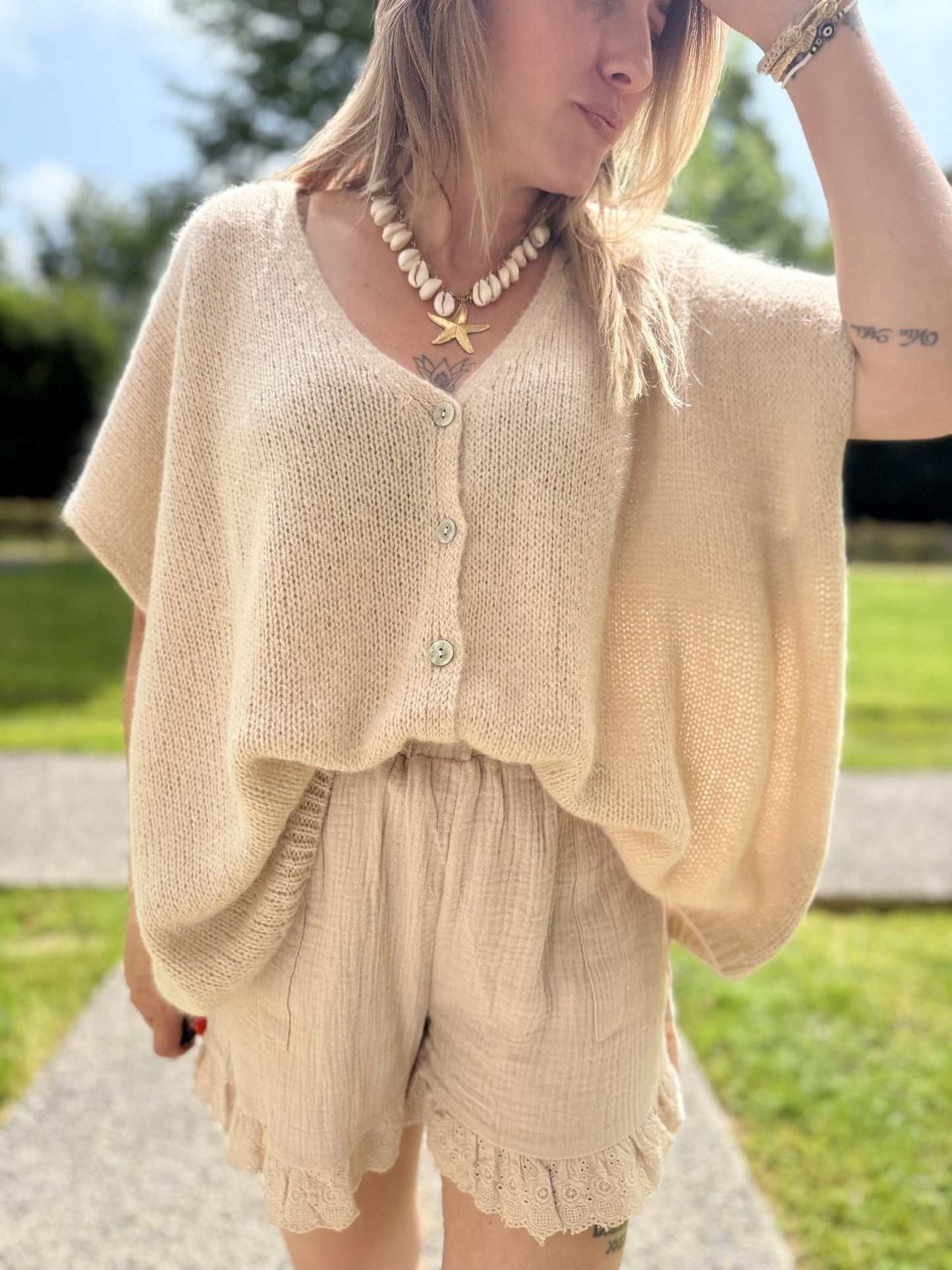 Gilet Kid Mohair Beige