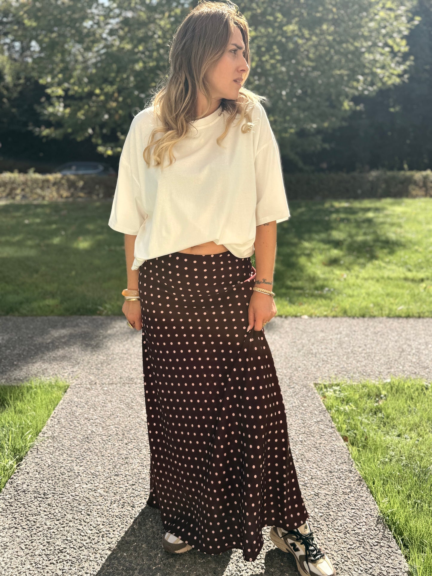 JUPE À POIS BORDEAUX