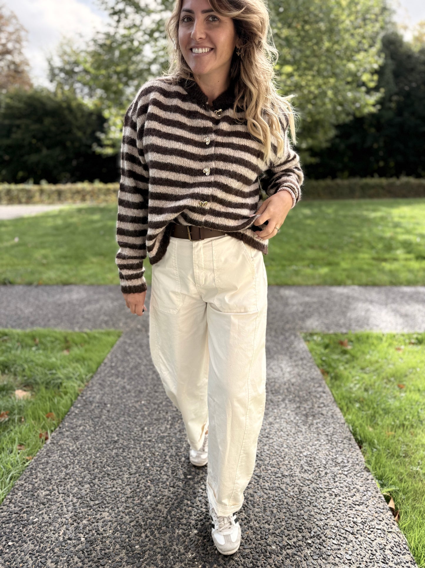 GILET MILO RAYÉ CHOCOLAT