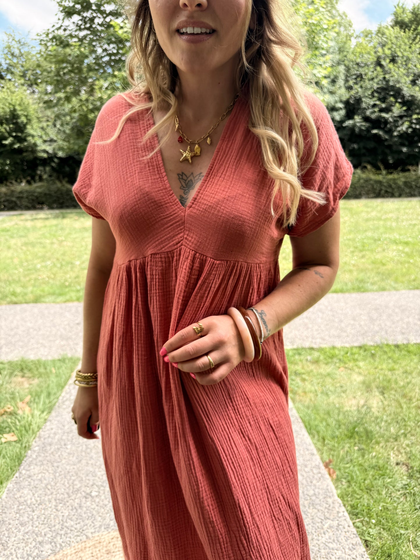 Robe Lison Longue Terracotta