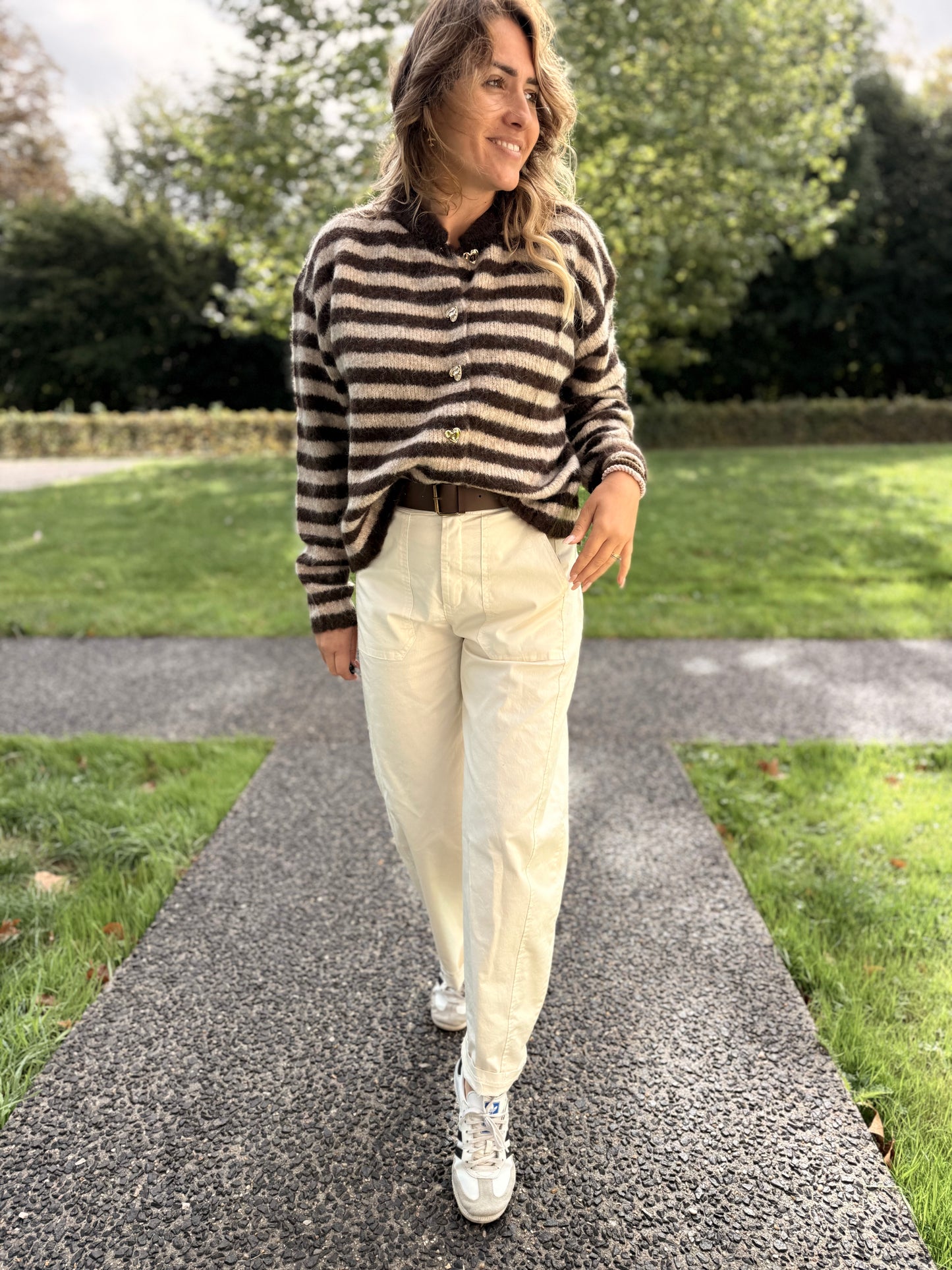 GILET RAYÉ CHOCOLAT