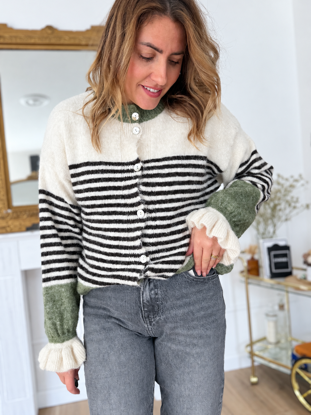 GILET LANA VERT