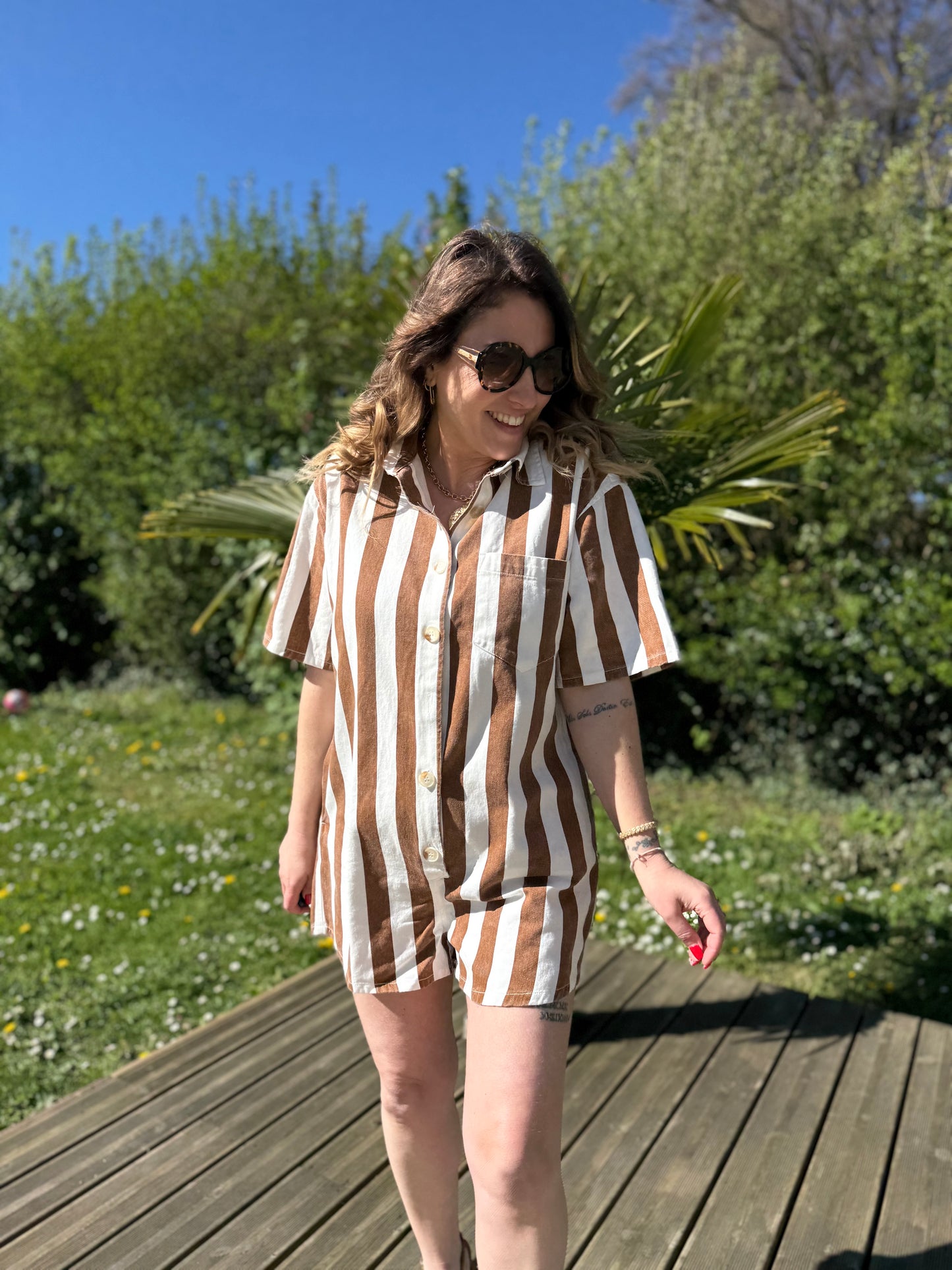SIA RAYE CAMEL - conbishort en jean