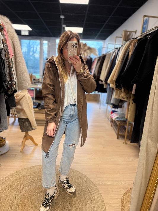 Parka taupe fourré