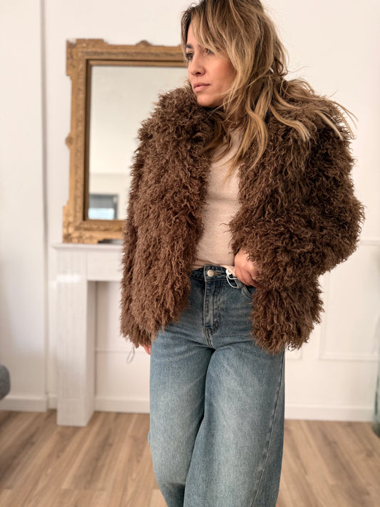 Manteau bouclette marron
