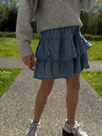 JUPE EN JEAN - volants