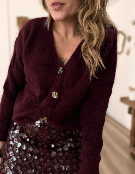 Gilet LYDIA bordeaux