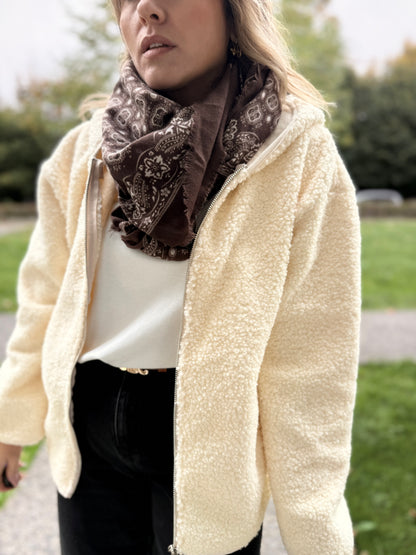 Manteau sherpa écru