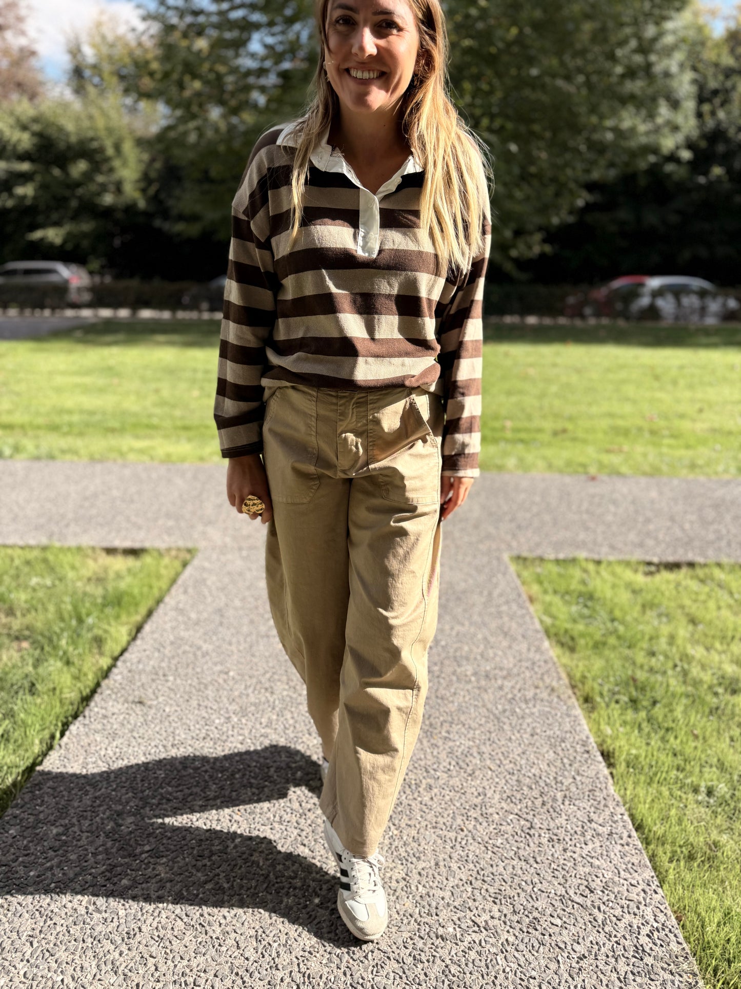 PULL FIN RAYE CHOCO ET TAUPE
