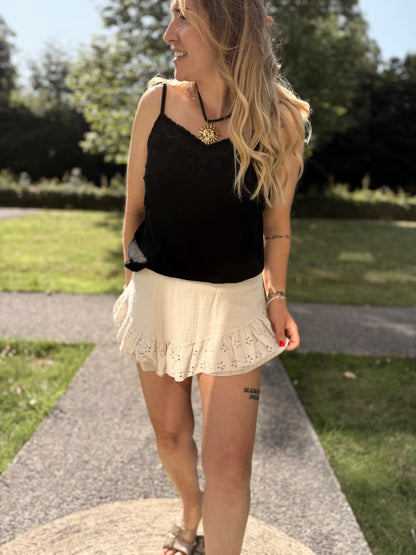 Top en lin noir