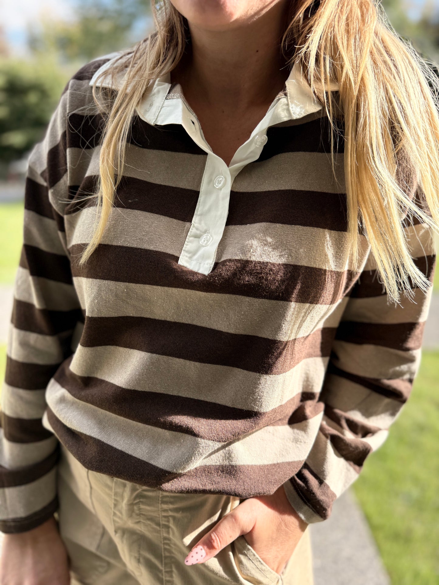 PULL FIN RAYE CHOCO ET TAUPE