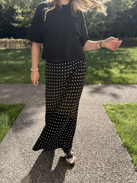 JUPE À POIS NOIR