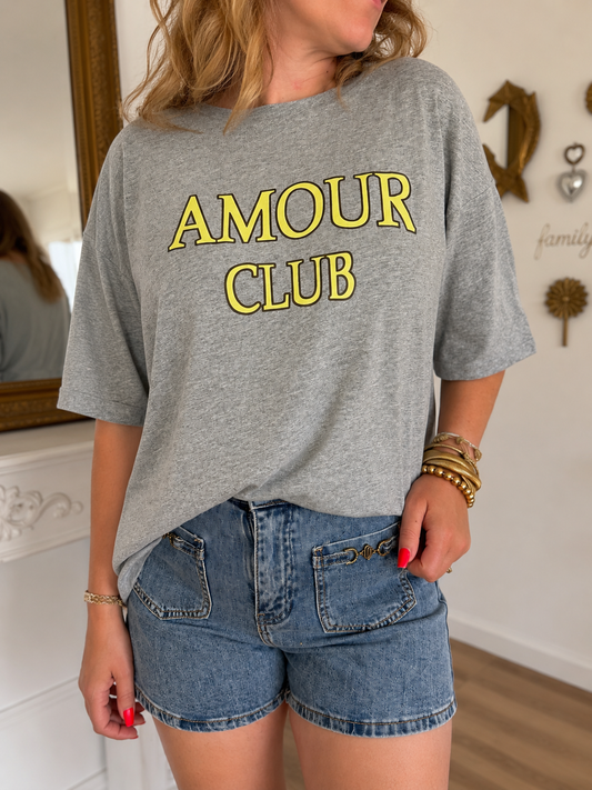 TEE SHIRT AMOUR CLUB GRIS