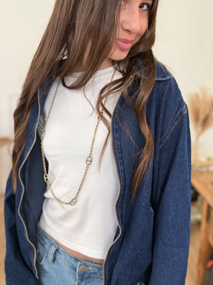 Bombers jean brut