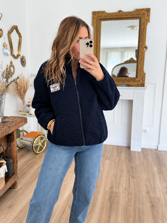 VESTE SHERPA BLEU MARINE ICONIC