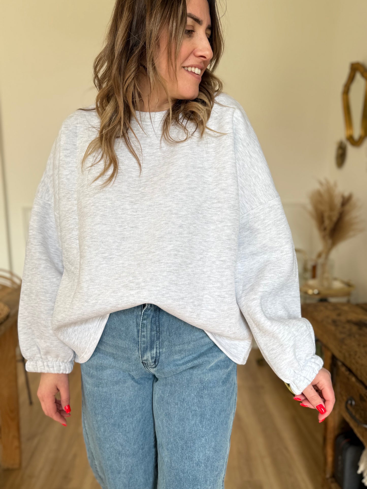 Sweat gris Matcha