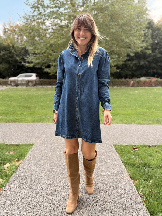 Robe jean col victorien