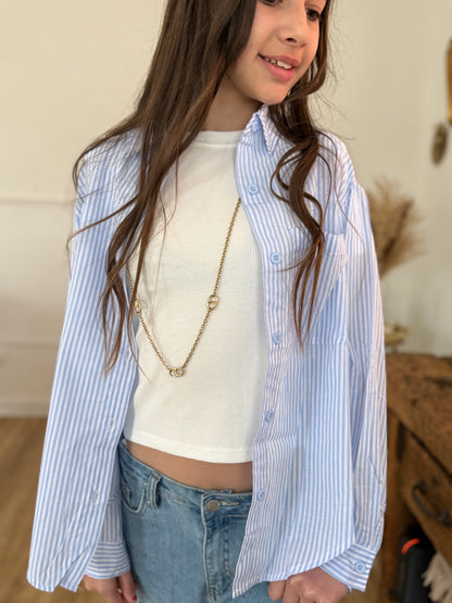 Chemise rayé bleu