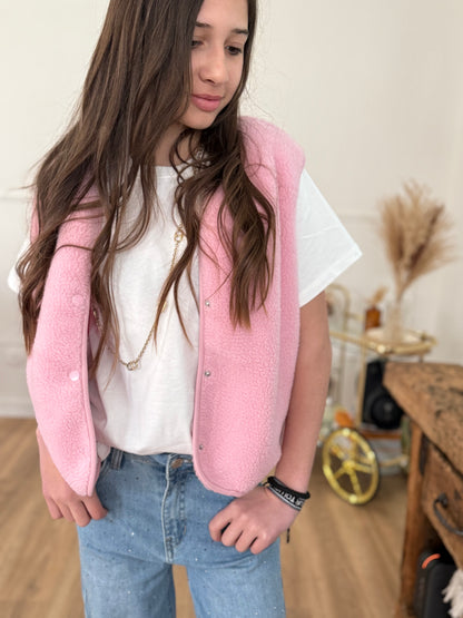 Gilet rose pale