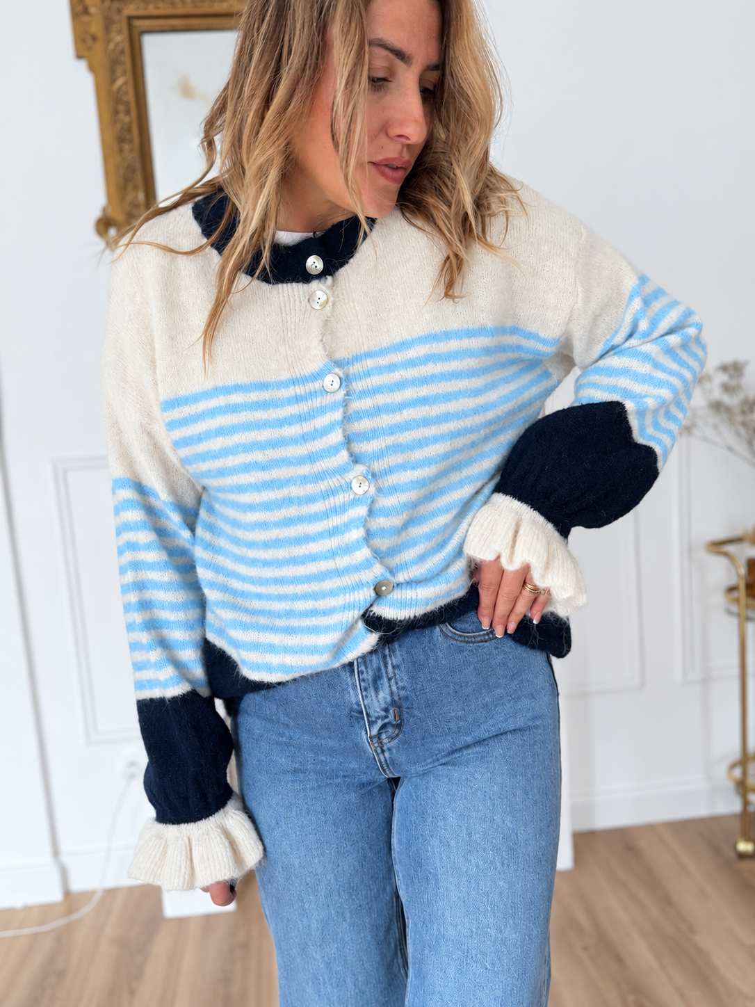 GILET LANA BLEU MARINE