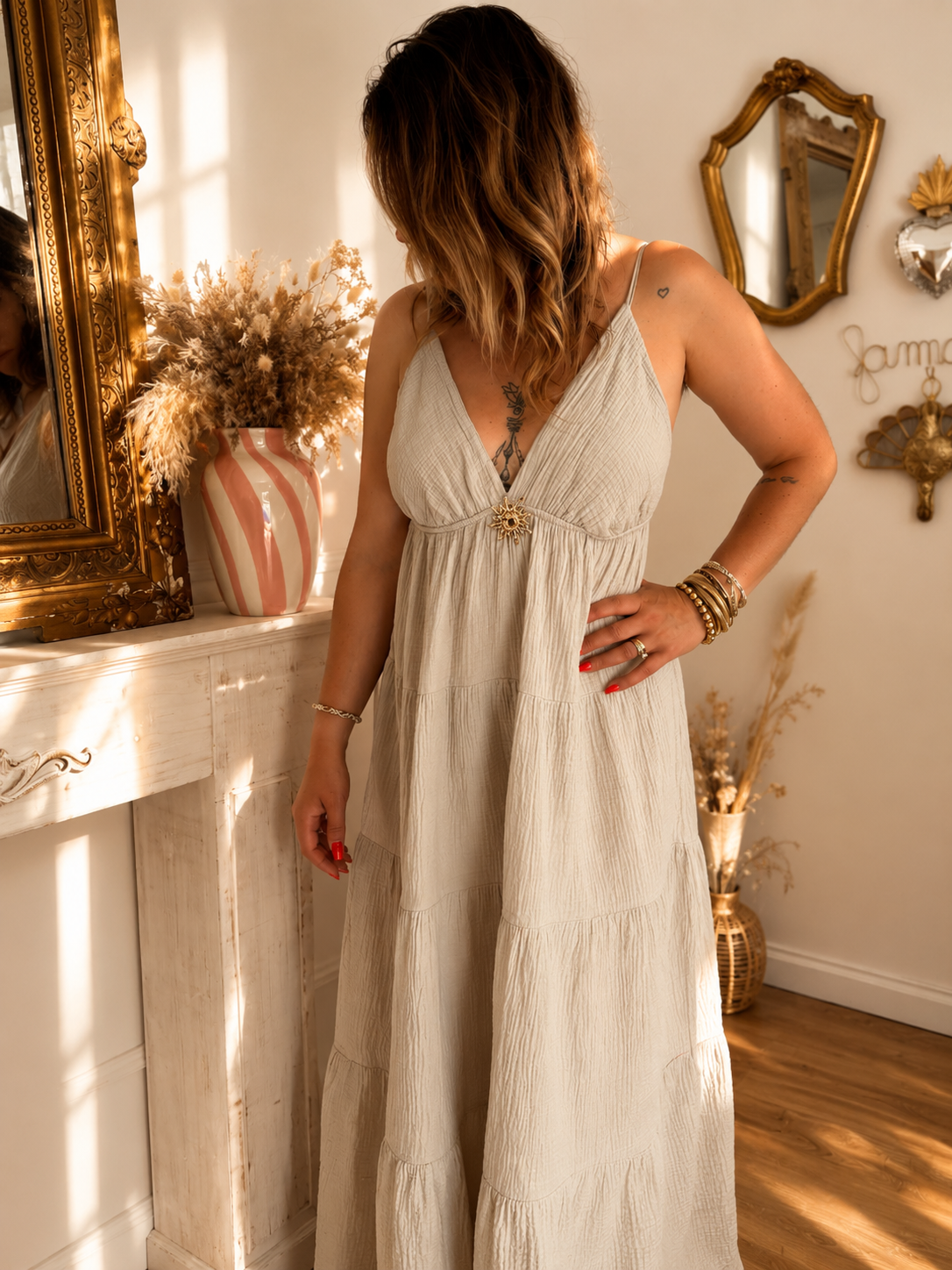 ROBE LONGUE JULIA BEIGE