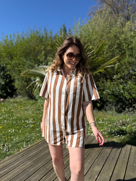 SIA RAYE CAMEL - conbishort en jean