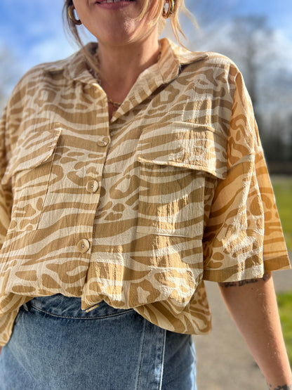 Chemisier Zebra Beige
