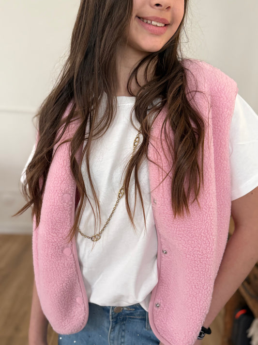 Gilet rose pale