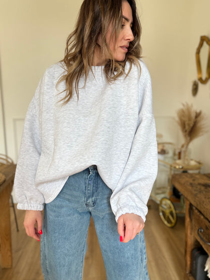 Sweat gris Matcha