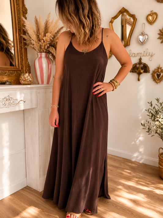 ROBE LONGUE ÉDEN CHOCOLAT