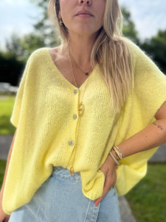 Gilet Kid Mohair Jaune