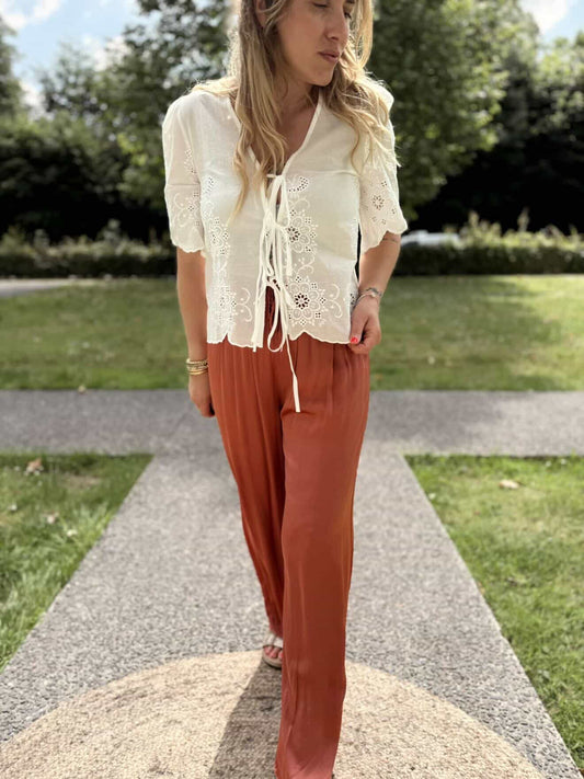 PALAZZO Terracotta - pantalon fluide
