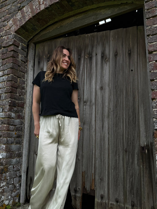PALAZZO beige - pantalon fluide