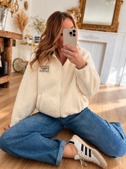 VESTE SHERPA ECRU ICONIC