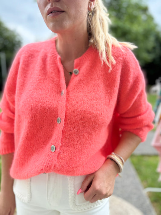 Gilet Kid Mohair Corail
