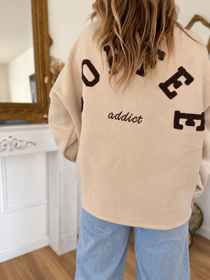 SWEAT BEIGE COFFEE ADDICT