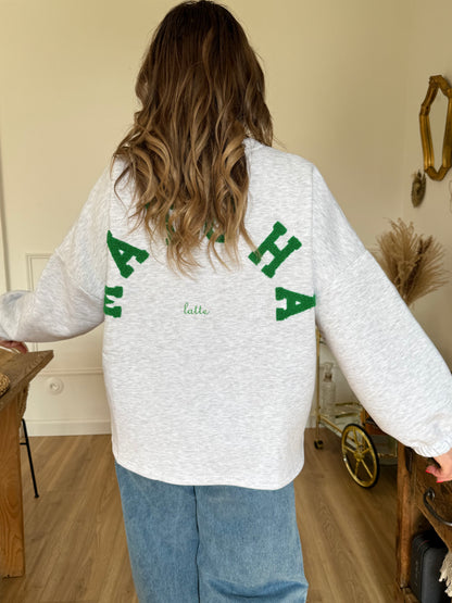 Sweat gris Matcha