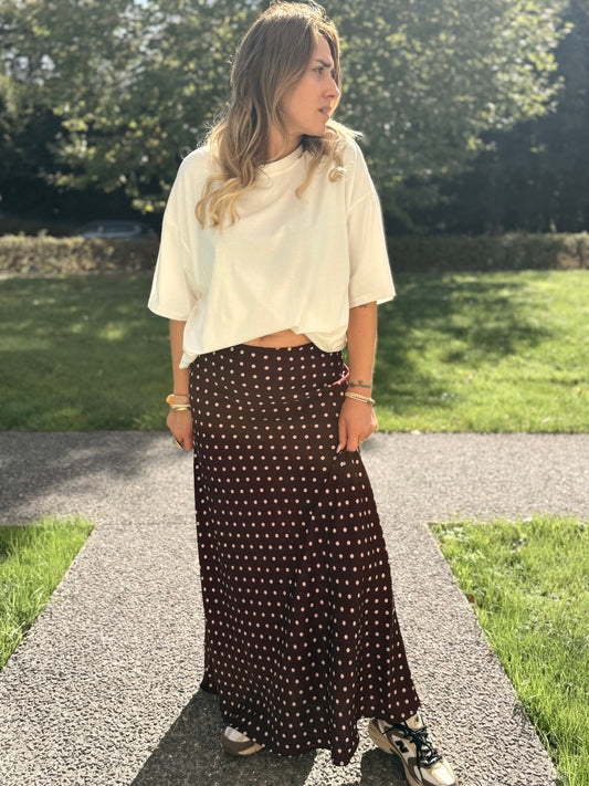 JUPE À POIS BORDEAUX
