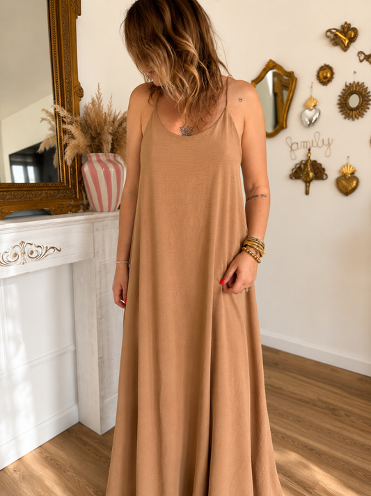 ROBE LONGUE ÉDEN CAMEL
