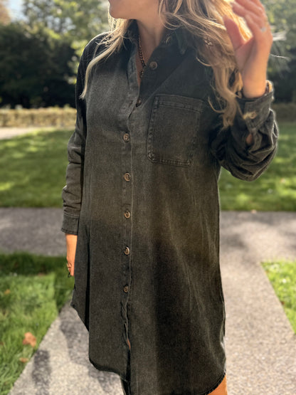 ROBE EN JEAN NOIR